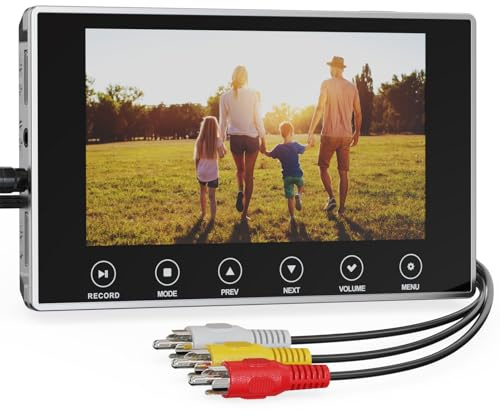 DigitPro Convertisseur VHS vers Numérique 3.0, 4K 5 Grand écran Magnetoscope VHS Video avec Télécommande, Convertit VHS, VCR, DVR, DVD, Hi8, DV, Caméscope, Cassette en Numérique