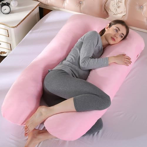 VASSVIO Oreiller de grossesse, oreiller de maternité en forme de U pour dormir, lavable en machine, oreiller de maternité et de corps, soutien complet du corps pour le dos, les jambes, le ventre, les