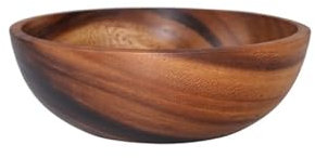 Ensaladera Cuenco grande de madera maciza con fondo plano, plato de madera, cuenco de arroz, fragancia, cuenco for el hogar, ensaladera de frutas Para la cocina Ensaladas Postre Merienda(Bowl 24x7.5cm
