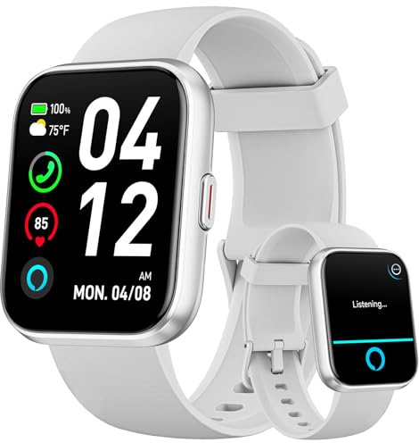 Montre Connectée Homme Femmes avec Appel Bluetooth, Alexa intégrée,1.8 HD Smartwatch avec Sommeil/Cardiofrequencemetre/Podometre, 120+ Sportifs Modes, Etanche IP68, Montre Sport pour iOS Android
