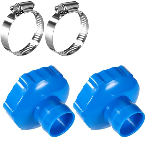 Lyreh 2pcs Surface Skimmer Hose B Adapter with Hose Clamps, Swimming Pool Skimmer Vacuum Adapter Compatible with Intex Pool Part Accessories 28000E 28335EH 28337EH 28341WA 28365EH 28375EH 28395EH