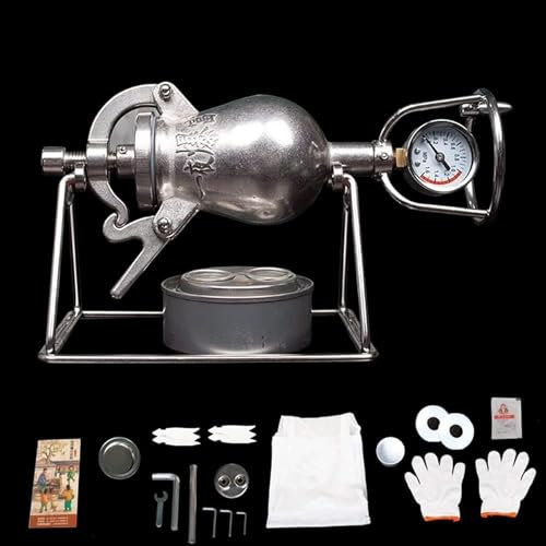 Hochdruck-Popcorn-Maschine, Popcorn-Maschine, Edelstahl, Feuerheizung, Popcorn-Popper für Zuhause, Party (100 ml)