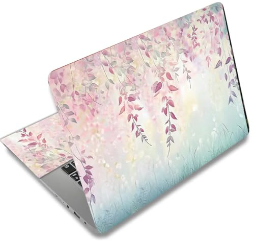 SUPERDANT Adhesivo para Portátil Protector de Vinilo para Laptop Universal de 12 13 13.3 14 15 15.4 15.6 diseño de Ramas y vides moradas de fantasía