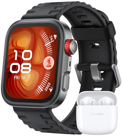 HUAWEI Watch FIT 4 Pro Smartwatch, + Freebuds SE2 Blanco, Cristal de Zafiro y Titanio, Brillo máximo de 3.000 nits, Pago por NFC, Dual –Band GPS, ECG, Deportes al Aire Libre