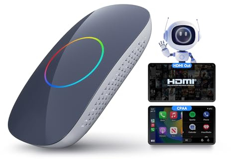 ATOTOOUT AI Box per Auto - CarPlay e Android Auto Wireless, Riproduci Netflix, YouTube, Disney+, Prime Video, Spotify - Uscita HDMI, Riproduzione da USB, Aggiornamenti OTA, Pronto all'Uso, 2GB/ 16GB