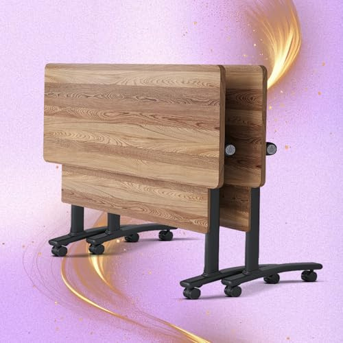 Conference Table, Folding Conference Room Table Meeting Tables, Flip Top Training Table Foldable Conference Tables with Wheels for Office, Conference Room, School (2 Pack A, 70.8 x 23.6 x 29.5 inch)