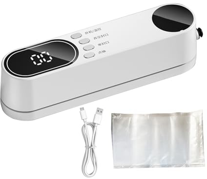 Mini Vacuum Sealer Machine | Rechargeable Food Sealing Tool | Vacuum Sealer for Preserving Food Refillable | for Home Hotel Restaurant Apartment Business Kitchen