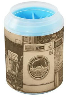 ODAWA Hundepfotenreiniger Retro Vintage Maschinen Waschbar Hundepfotenreiniger für schlammige Pfoten