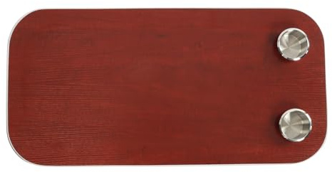 Tbest Boat Table Top Solid Wood Removable Desktop Panel with 2 Cup Holders Stain for RV Yacht Marine 800x400mm (Dark Red)