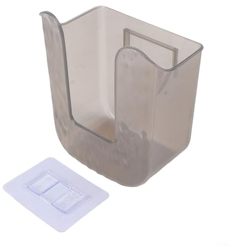 Caja de toallitas húmedas, 12 x 8 x 15,5 cm, caja de pañuelos montada en la pared, instalación sin perforaciones, para toallas faciales y almacenamiento de papel higiénico, baño, cocina (gris