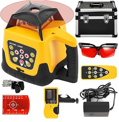 Self-Leveling Rotary Laser Level - Red Beam Vertical & Horizontal Cross Line - 360° Automatic Alignment for Construction and Renovation