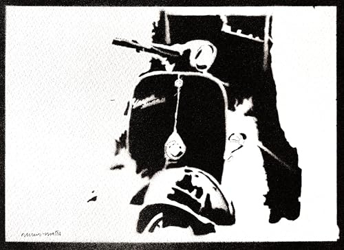 moreno-mata Echtes Handgemachtes Graffiti Scooter V... Aesthetic Poster & Kunstdrucke Bilder Plakat Handmade Deko Wandbilder Wohnzimmer Wanddeko Geschenke für Männer und Frauen