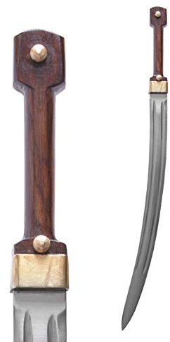 Battle-Merchant Russischer Kindschal mit Scheide, Inkl. Lederscheide | Traditioneller Kindjal Dolch aus dem 20. Jhr., Replik für Reenactment & Historische Darstellungen, Ausstellungsstück, ab 18