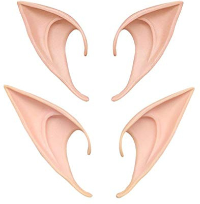 MAKFORT 2 Paar Elfenohren Spitzohren Latex Ohren für Erwachsene Cosplay Halloween Karneval Fasching