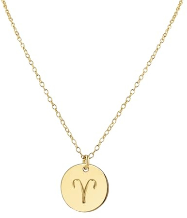 Handmade Aries Zodiac Necklace, 14k Gold Filled, 16-18 Adjustable