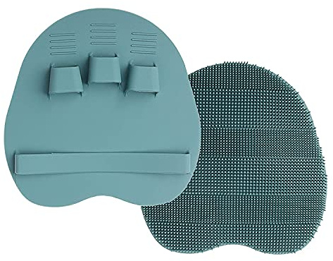 1 Pack Soft Silicone Shower Brush Body Wash Bath Exfoliating Skin Massage Scrubber, Dry Skin Brushing Glove Loofah, Fit for Sensitive and All Kinds of Skin(Green)