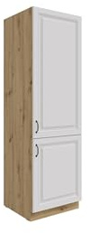 Kuechen-preisbombe Küchen Hochschrank 60 cm Stilo Weiss + Eiche Artisan Küchenzeile Küchenblock