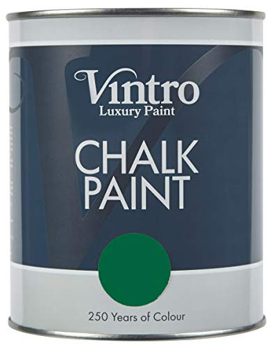 Vintro | Dark Green Chalk Paint | Furniture Paint | Shabby Chic | Upcycle | Decorate | Ultra Matt Finish | 1 Litre (Brooklands)