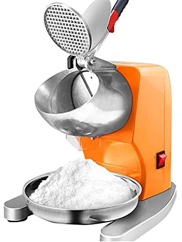 TJH Electric Heighten Ice Crusher Dual Stainless Steel Blades Shaved Ice Machine Large Capacity Ice Crusher Machine for Cocktails Smoothies Home and Commercial Use