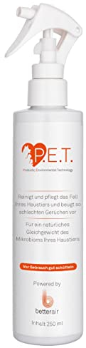 betterair® Haustierpflege Spray [250ml] - probiotische Fellpflege vorbeugend bei schlechten Gerüchen und Juckreiz - sanftes Pflegespray für gesundes Fell und weniger Allergene bei Hund, Katze