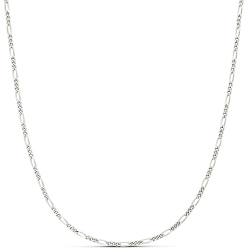 Amazon Essentials 14k Gold or Sterling Silver Plated Figaro Chain Necklace