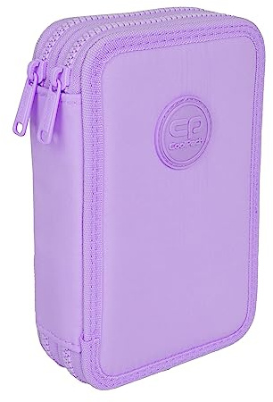 Goldkids COOLPACK 2-fache Federtasche Federmappe Federmäppchen Pastel Powder Purple 34-teilig Schüleretui Stifte und Pinsel inkl. Aufgabenheft Federbox Etui Stiftetasche Schlamper-Etui Schul-Etui
