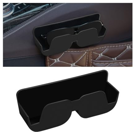 JNNJ Porte-Lunettes De Voitures, Étui à Lunettes De Soleil Voiture, Universel Autocollant Support de Lunettes Voiture, Boîte Protection Auto-Adhésive pour Lunettes Voiture Accessoires(Noir)