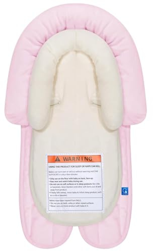 COOLBEBE New 2-in-1 Babybody Supports for Baby Newborn Infants - Extra Soft Stroller Cushion Pads Car Seat Insert, Seasons, Pink