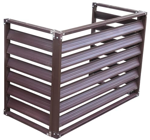 Klimaanlage Abdeckung Wärmepumpe Abdeckung Klimaanlagen-Abdeckung Schutz für Außen-Wechselstromgeräte Gitter aus Aluminiumlegierung Dekorative Klimaanlage Wärmepumpe Zaun(Braun,100x50x70cm)