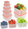 ANJUKE 6 pezzi contenitori ermetici per alimenti, contenitore plastica con coperchio, organizer frigo senza BPA per mantenere la frutta,la verdura, lavabile in lavastoviglie e nel microonde