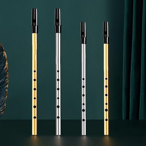 Traditionelle irische Flöte aus Messing, perfekt für Musikerkundungen (silberfarbener C-Ton)