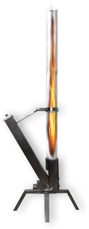 Feuerrohr Edelstahl Feuersäule und Pelletfackel und Gartenkamin Alternative für Terrasse und Garten