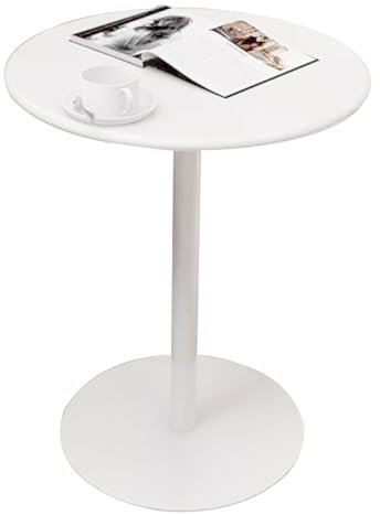 Modern Round Bar Table with Metal Base for Home Kitchen Cafe Non Slip Mats Included