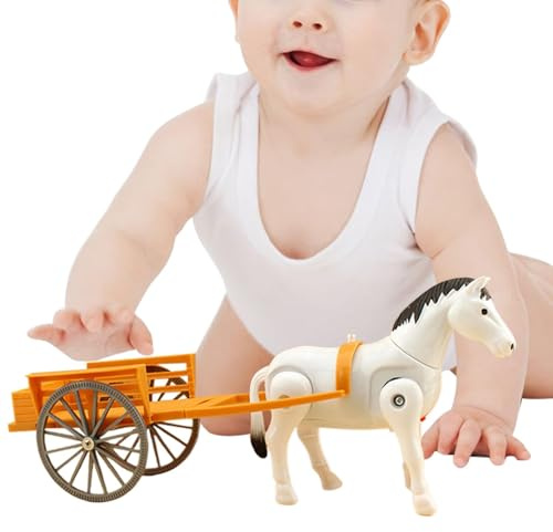 Giocattolo di trainato da, giocattolo di cavallo da passeggio - decorazione per ufficio in carrozza | carrello giocattolo elettrico retrò decorazione modello carrello per 1-5 anni