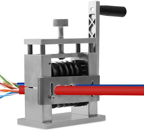 LENDISIY Máquina pelacables manual, pelacables de cables, pelacables de cables, pelacables para cortar desechos (plata)