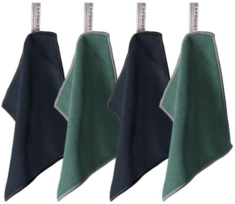 CAFEMASY Barista Towels Espresso Machine Accessories - 4 Pack Premium Absorbent Barista Cloth 8x 8 Microfiber Coffee Machine Steam Wand Cleaning Rag Coffee Towel for Espresso Bar