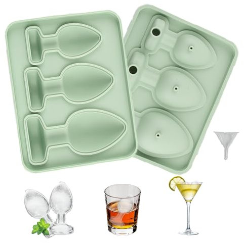 Shyllin Moule a Glaçon,Bac à Glaçons Silicone Moule à Glaçons,Stampi Ghiaccio,Forma Ghiaccio Silicone,senza BPA, Facile da Smontare, Adatto per Whisky, Cocktail, Caffè (Verde)