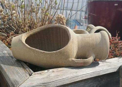 Generisch B-Ware ! Rustikale offene bepflanzbare Amphore ca. 50 cm hoch mit 2 Henkel aus Terracotta Terrakotta Vase Liegeamphore Blumentopf Pflanzgefäß Pflanzamphore