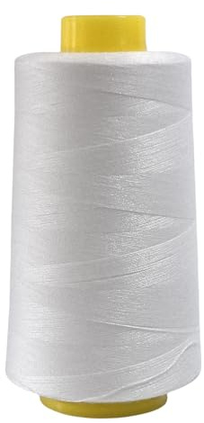 3000Yard Filo da Cucire Bianco Poliestere Macchina Da Cucire Filo per Macchina Da Cucire per Overlock Knitting Poliestere Fili Da Ricamo