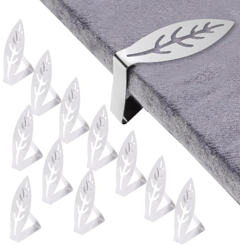 pclapora 10 Piezas Clips para Mantel Antideslizantes, Pinzas para Mantel de Exterior de Acero Inoxidable, para el Hogar, Fiestas, Picnics, Restaurante, Bodas, Buffets, Cenas