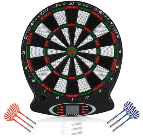 Gegong Elektronische Dartscheibe, Digitale Punkteanzeige, Hängespiel, Zielübungsspiel, professionelle LCD-Anzeige mit 6 Dartpfeilen mit Kunststoffspitze, Familienspaß, Aktivität, S