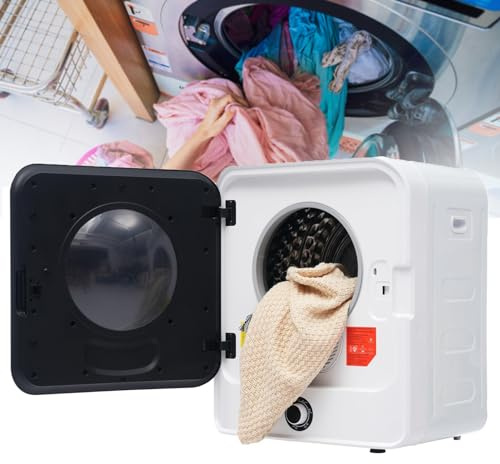 Compact Tumble Dryer, 3kg Vented Cloth Drying Machine for Countertop or Wall Mounted Use with Digital Controls, Mini Spin Dryer