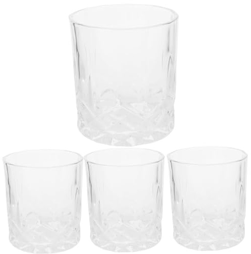 HEALEEP 4pezzi Bicchieri per Vino Delicato Bicchieri da Whisky da Tavolo Realizzati in Vetro Resistente per Uso Domestico Cocktail e Feste