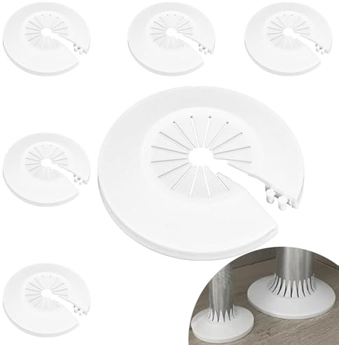 6 Stück Heizungsrohr Rosette, Universal 14-29mm Heizungsrohr Verkleidung, Einzel Rosetten für Heizkörperrohre, Polypropylen Heizungsrohre Abdeckung, Rohrabdeckung Geeignet für Wasserrohren, Gasrohren