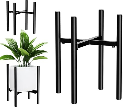 OELZWVN Soporte para Plantas, Soporte Ajustable para Flores, Negro, Ajustable 21-35 cm, Soporte para Plantas de Metal, Soporte para Macetas para Diferentes Tamaños