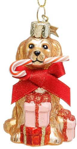 SIKORA Cockapoo Hund besondere Weihnachtskugel Glas Christbaumschmuck Deko Figur Weihnachten Anhänger Ornament - Trend Line - BS052