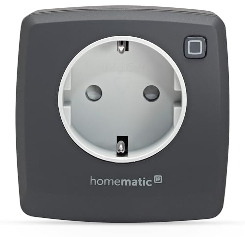 Homematic IP Dimmer-Steckdose – Phasenabschnitt, anthrazit | Smart Home, digitaler Zwischenstecker dimmt Leuchten, App-Steuerung, Alexa/Google Home, max. Schaltleistung 80VA, 161621A0