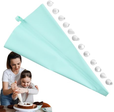 Set di sac à poche e beccucci – Set di decorazioni per torte, sac à poche in silicone per uso alimentare e beccucci in acciaio | Set di in glassa durevole per torte, cupcake