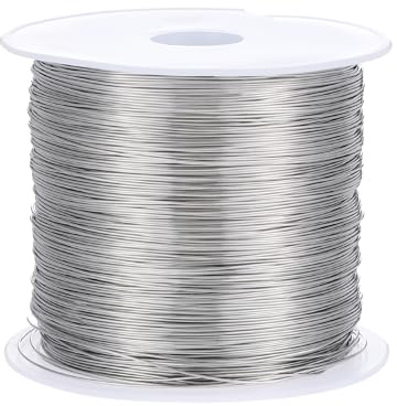 26 Gauge 304, filo in acciaio inox, 100 m x 0,4 mm, filo d'argento per fai da te, filo metallico flessibile in acciaio inox, per bailing, modellazione, creazione di gioielli, artigianato