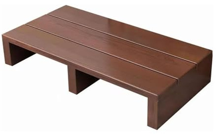 Vethenx taburetes Escalera,Taburete de Cama,Parte Inferior Antideslizante,para Ancianos con Capacidad de 104 kg,para Cocina, baño.(80×30×11cm Marrón)